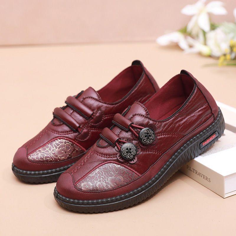 Spring and Autumn new cloth shoes women's single shoes middle-aged and elderly non-slip soft sole one pedal