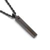 Vertical Bar Pendant Necklace Stainless Steel Engraved Geometric Charm Jewelry