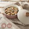 Pearl Metal Tabletop IH Ceramic For Natural Cook Pure Pot, Pot, 20cm, Compatible, Processing, 1-2 People, Pink, HB-6972