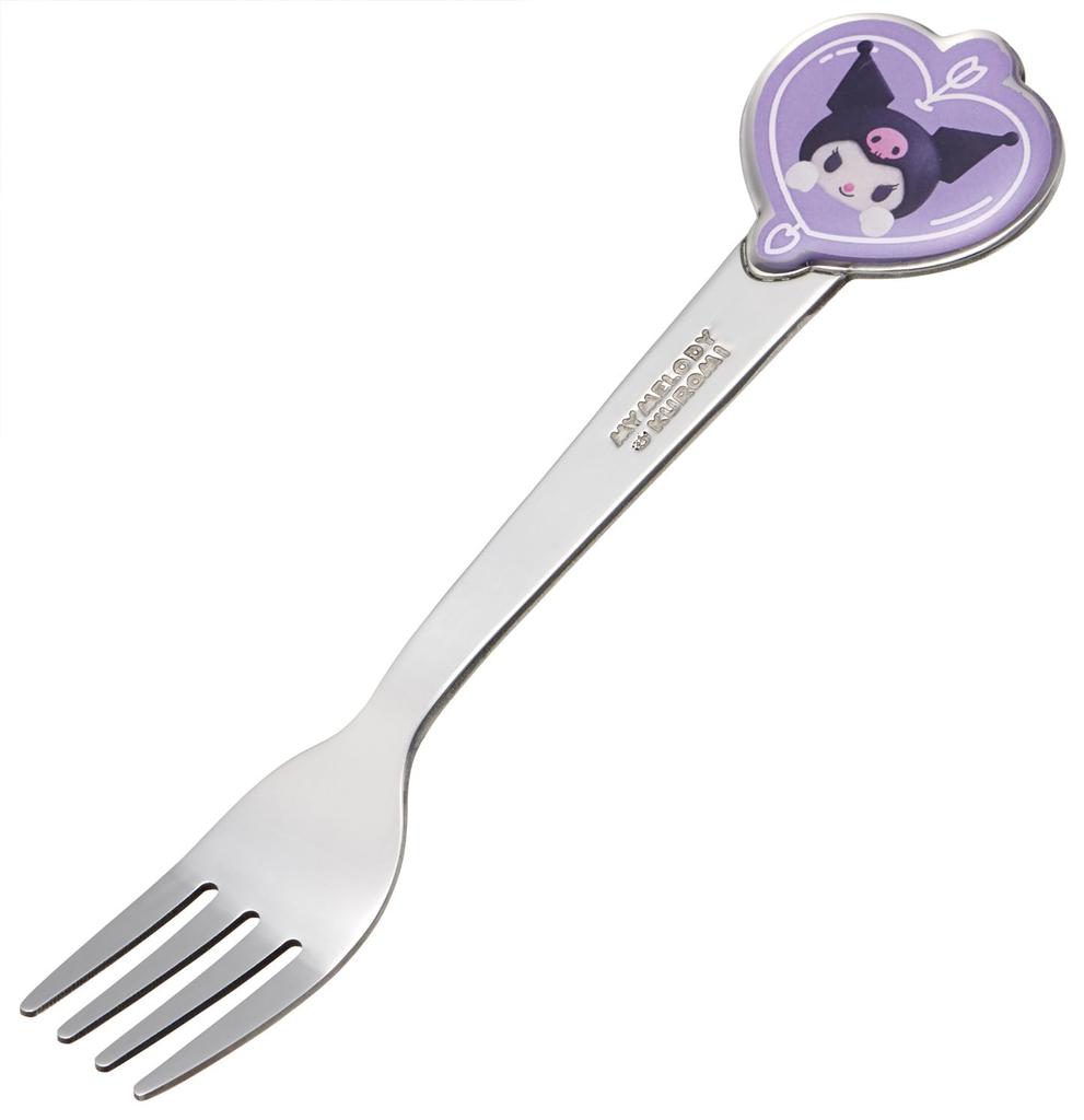 Skater Stainless Steel Dishwasher Sanrio Kuromi Netflix Children's Die-Cut Fork, 11cm, Safe, Design, Girls' (DFS1C-A)