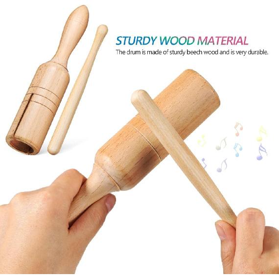Toyvian 2 Sets of Beech Wood and Clapper Tubes with Mallets, Compact Percussion Instruments for Music Classes and Storytelling