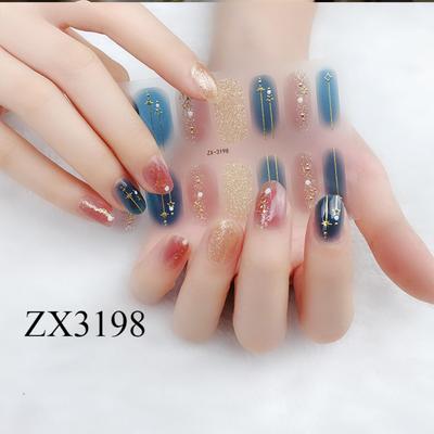 Three-dimensional Waterproof No-bake Gel Nail Polish Film Full Sticker Spring and Summer Nail Film Paper Nail Film Paper