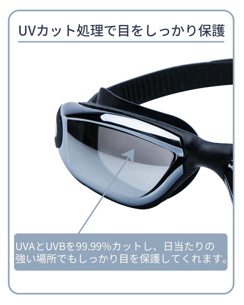 [GO!GRM] Swimming Goggles, Anti-Fog, Mirror Lens, Swimming Goggles, UV Protection,