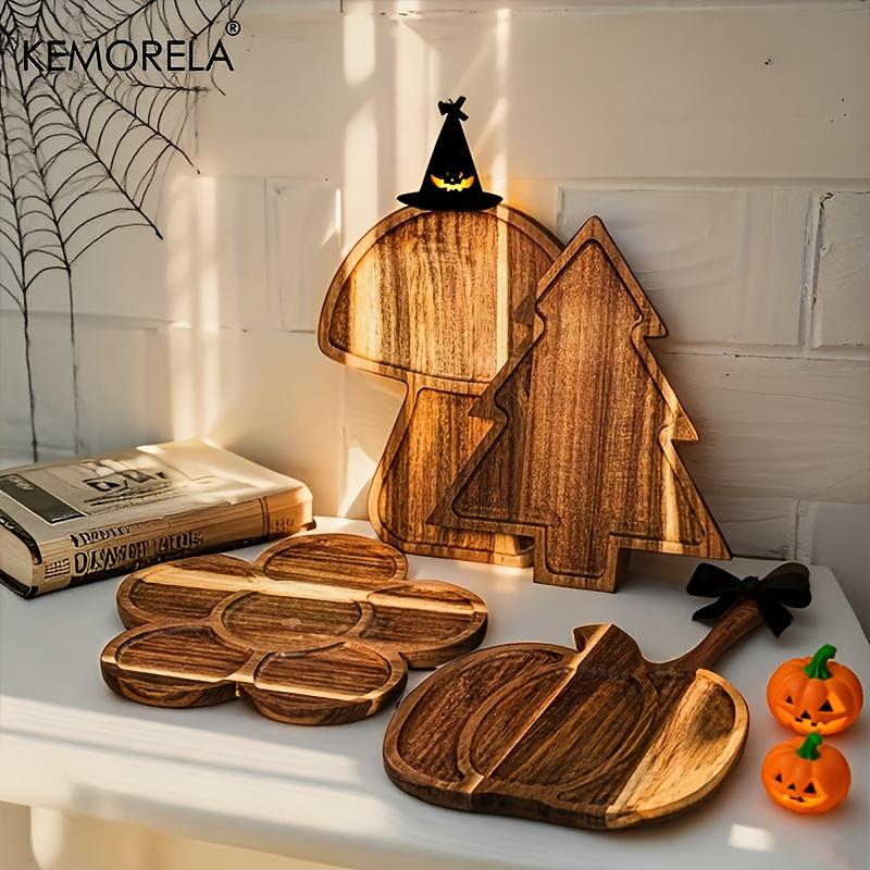 1PC Wooden Charcuterie Board Serving Tray Kitchen Vegetable Charcuterie Board Party Appetizer Tray For Christmas And Halloween