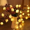 Pink Rose String Lights For Bedroom Battery Operated Flower LED Lights For Outside Romantic Home Dorm Room Festival Fairy Lights