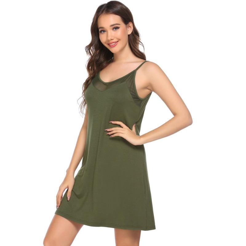 Vestido de Casa Patchwork de Verano para Mujer Vestido Slip Pijama