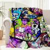 J-JoJo B-Bizarre Adventure Throw Lightweight 240g Flannel Blanket Soft Skin-friendly for Summer Cooling