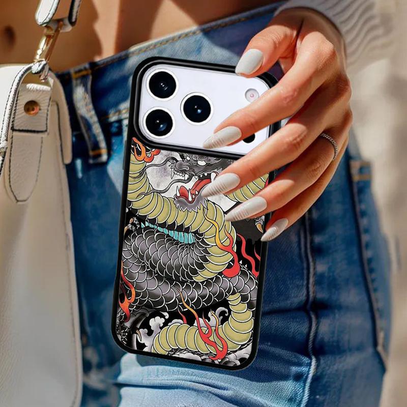 Ancient Japanese Dragon Phone Case For iPhone 17 Air 14 15 13 12 Max Cover For Apple 14 15 16 16e 11 Pro Max Plus Coque