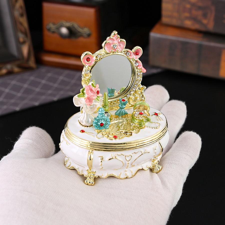 dressing table jewelry box enamel color storage box gift ring necklace jewelry storage box flip handicraft ornament