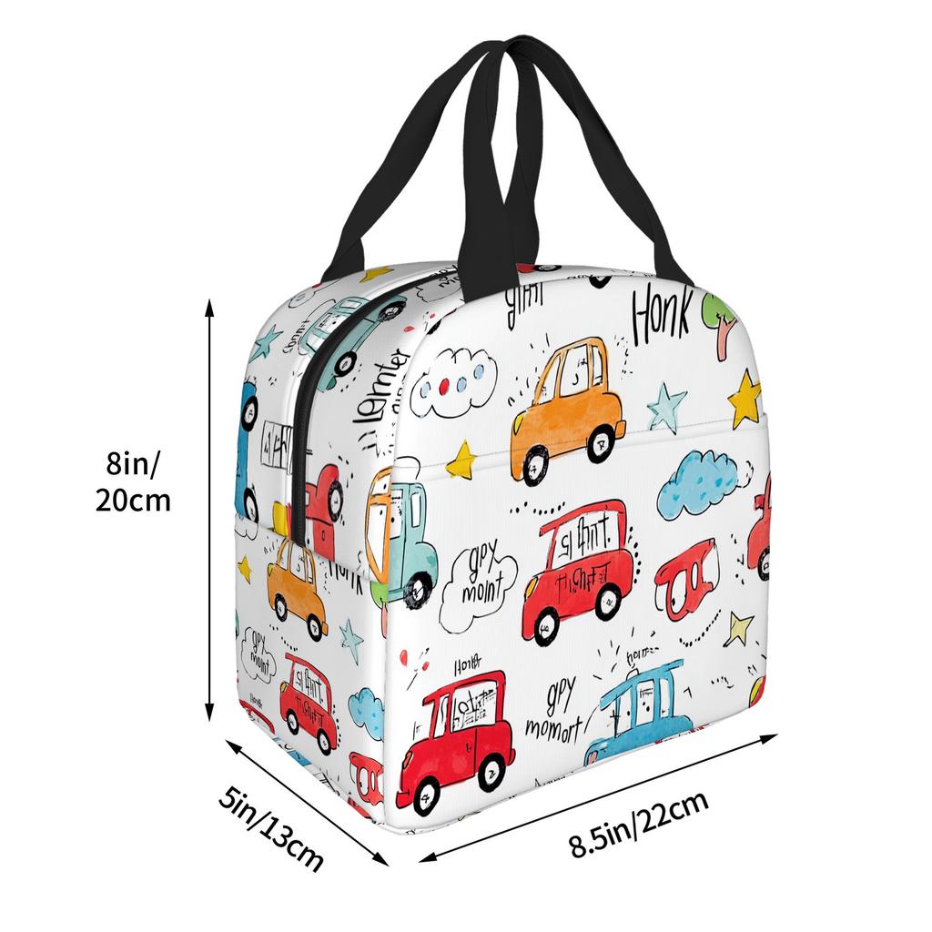 1pc Cartoon Car Pattern Printed Thermal Bag, Insulation Bag, Insulated Bag. Not for Food Contact. Suitable for Home, Restaurant