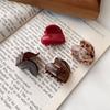 Side Clip Mini Hair Claw Acetic Acid Hair Grab Clip Retro Love Heart Hair Claw  Daily