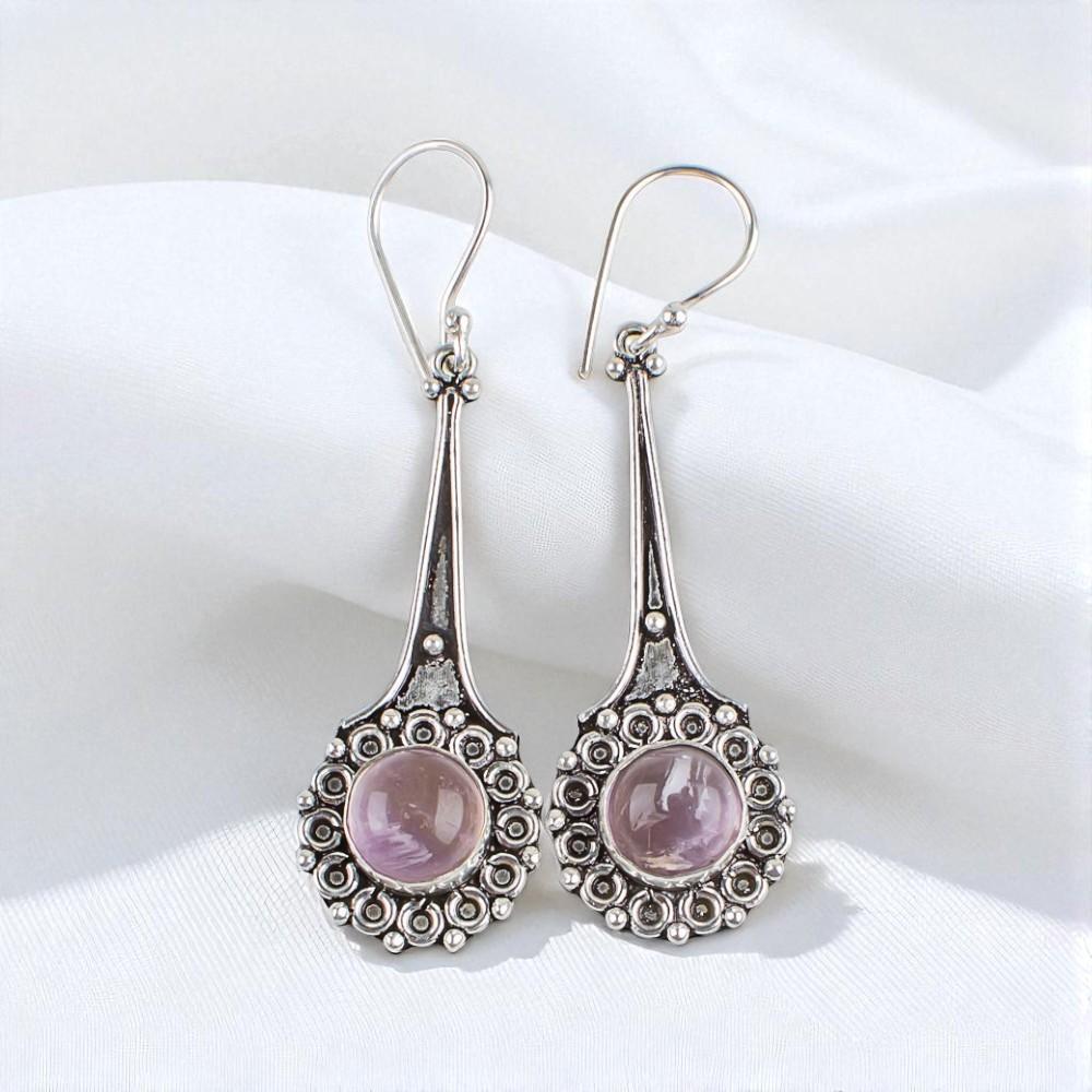 Rare Ametrine Gemstone 925 Sterling Silver Jewelry Handmade Dangle Earrings2.52" EE-77-29