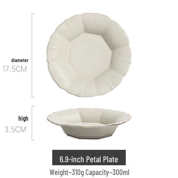 Japanese Handmade Wabi-Sabi Style Retro Pottery Salad and Dessert Plate