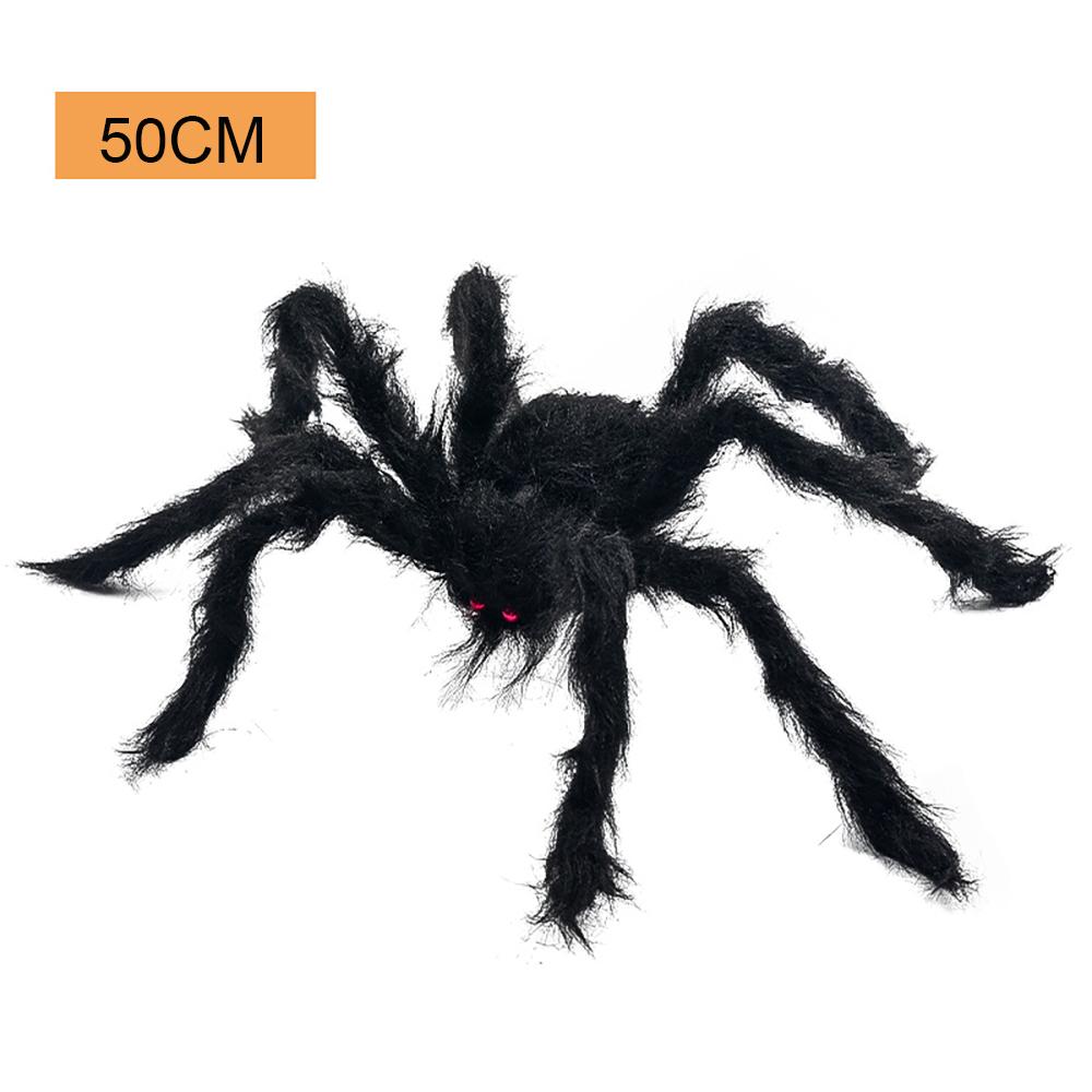 Halloween Große Schwarze Spinne, Gefälschte Riesige Schwarze Plüschspinne, Outdoor Spinnen Requisiten, Spukhaus Garten Hof Gruselige Dekorationen