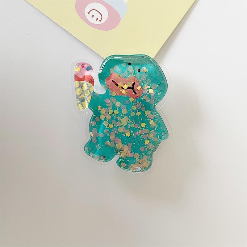 

Airbag Holder Ins Creative Cartoon Little Dinosaur Flowing Sand Lazy Person Extendable Phone Gift LOGO