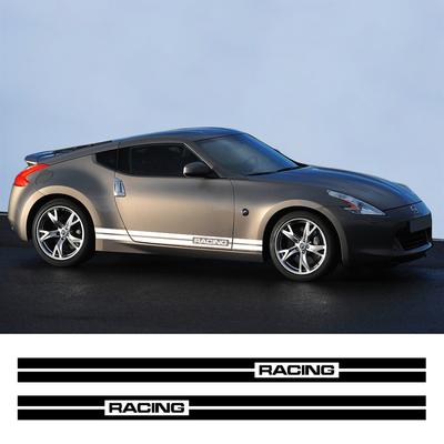 2Pcs Car Side Stripe Sticker Vinyl Film Decal Decor Racing Sport Exterior Auto Tuning Graphics Accessories For Nissan 350Z 370Z