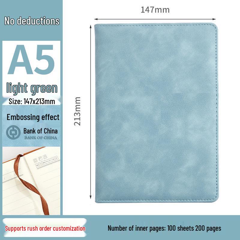 Color-Changing PU Business Notebook: Custom A5/B5 Notepad with Printable Logo for Meeting Minutes.