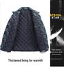 Men's Plus Size Plaid Denim Jacket - Cotton Padded for Autumn/Winter, Cool Biker Style