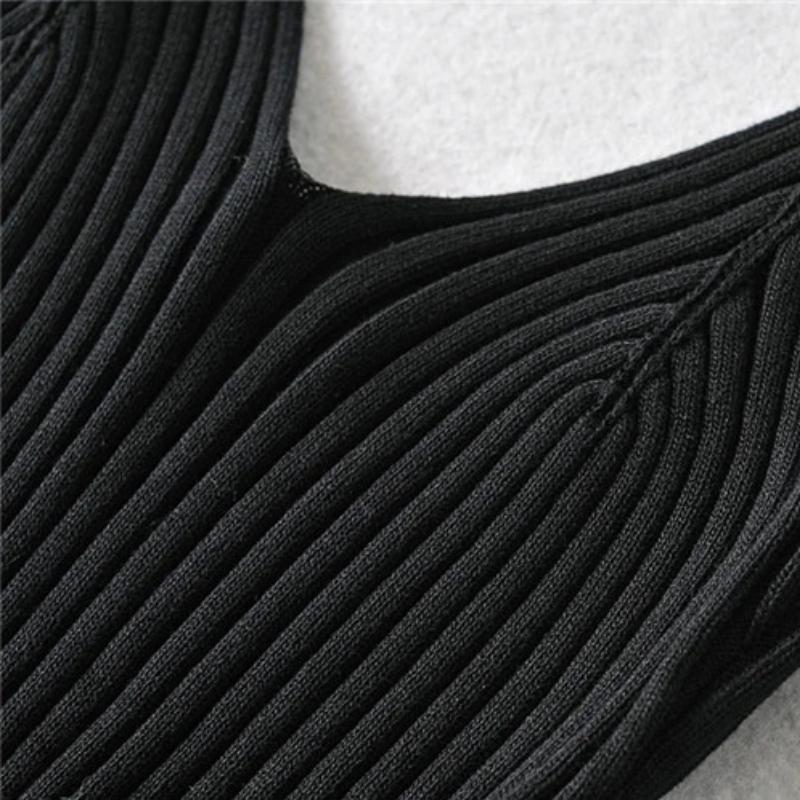 Sexy Crop Tops Pletené Halter Tílko Ženy Léto Camis Košilka bez zad Móda Žebrovaný top s trubkou Dámská zkrácená vesta bez rukávů