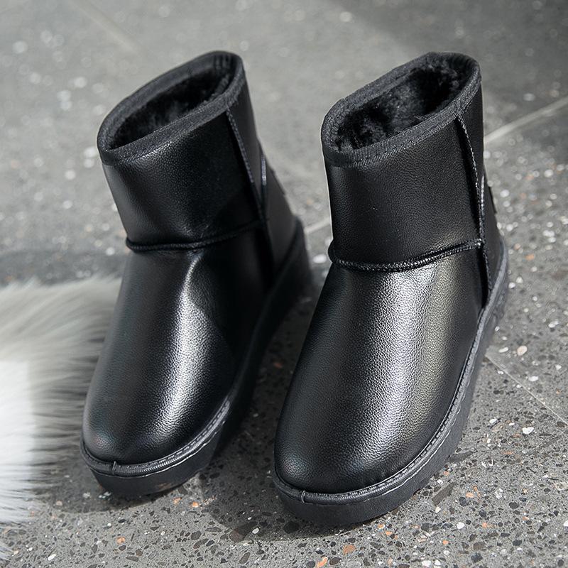 

2025 supply, winter new children s 5854 leather thickened velvet thermal cotton shoes, anti-water snow boots for women 41
