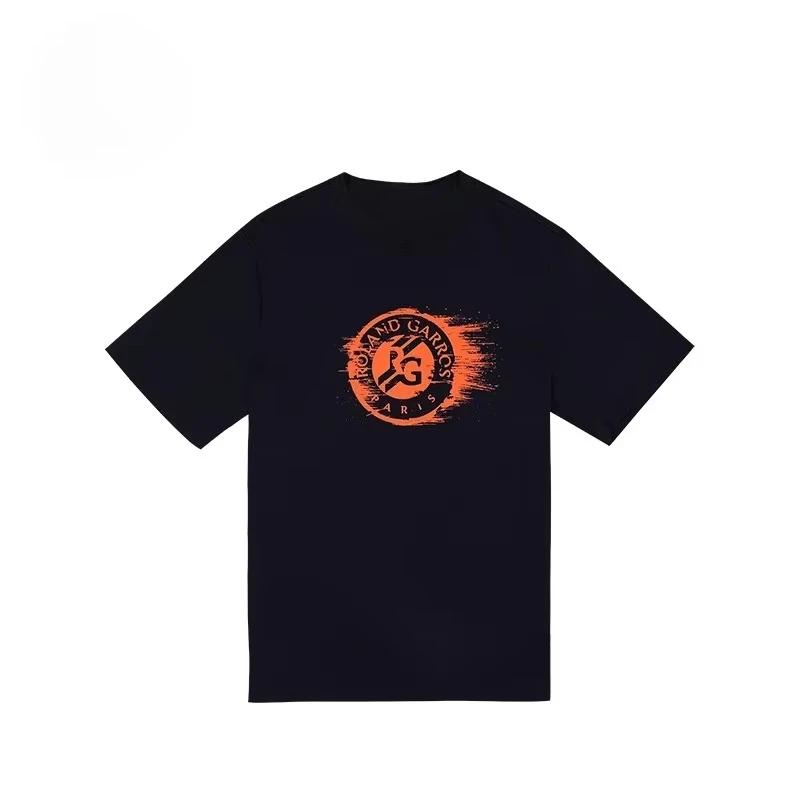 

Теннисная футболка с коротким рукавом Roland Garros French Open, летний топ, женский хлопок, новинка весна-лето 2025, спортивный топ, свободная футболка 4XL