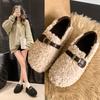 Fashion Thick-soled Fluffy Slippers for Women To Wear In Autumn and Winter 2025, New Cotton-added Thickened One-pedal Casual Cotton Shoes