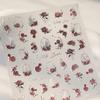 White Flower Gold Leaf Floral Petal Tulip Bloom Charming Retro Metal Soft Self Adhesive 5D Nail Art Sticker Manicure Decal DIY