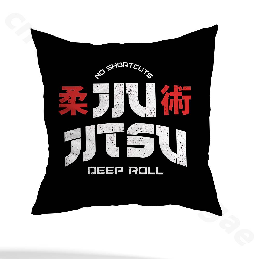 BJJ Brazilian Jiu Jitsu Pillow Case Anti-dustmite Pillowcase Invisible zipper silky short plush Sofa cushion cover