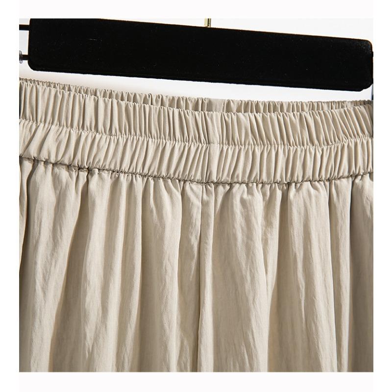 DIMANAF 2026 Spring Summer New Plus Size Women Long Pants Elastic Waist Fashion Lady Bottoms Clothing Loose Casual