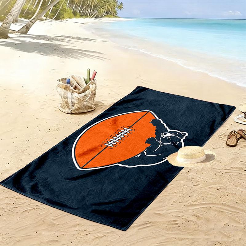 Chicago Bears Print Beach Towel, Large Soft Quick Dry Towel for Beach Camping Swimming