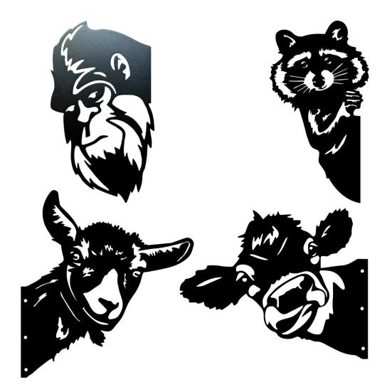 Yousheng Peek-a-Boo Sasquatch Silhouette Sign Metal Garden Art Sign Weatherproof Coated Animal Sign Outdoor Decor for Trees Fences Lawns Patios