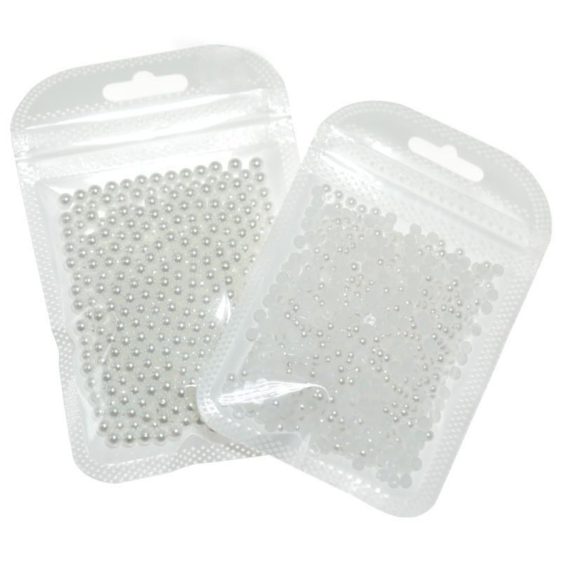 Japanese Style Pure White Nail Art Pearls - Mixed Sizes, Semi-Circular Ornaments