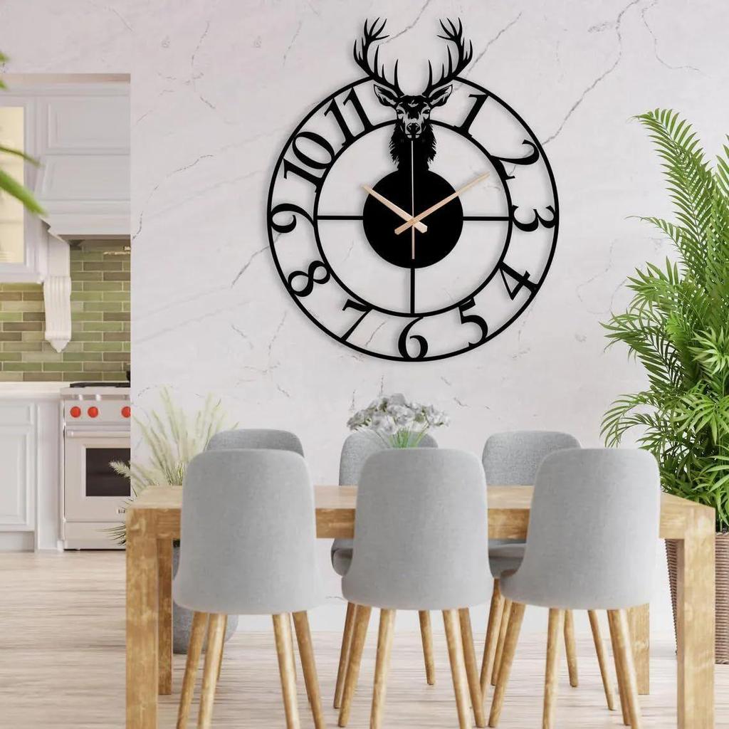 Stylish Metal Wall Clock for Living Room, Bedroom, Office, Kitchen, Home and Hall | Antique Fancy Big Size Modern Wall Watch for Home Decor (60CM)