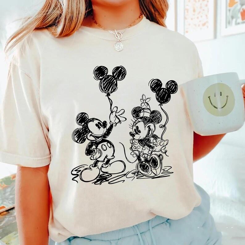 2025 Nový Vzor Disney Potisk Unisex Streetový Módní Trend Krátký Rukáv Čistá Bavlna Kulatý Výstřih Tričko