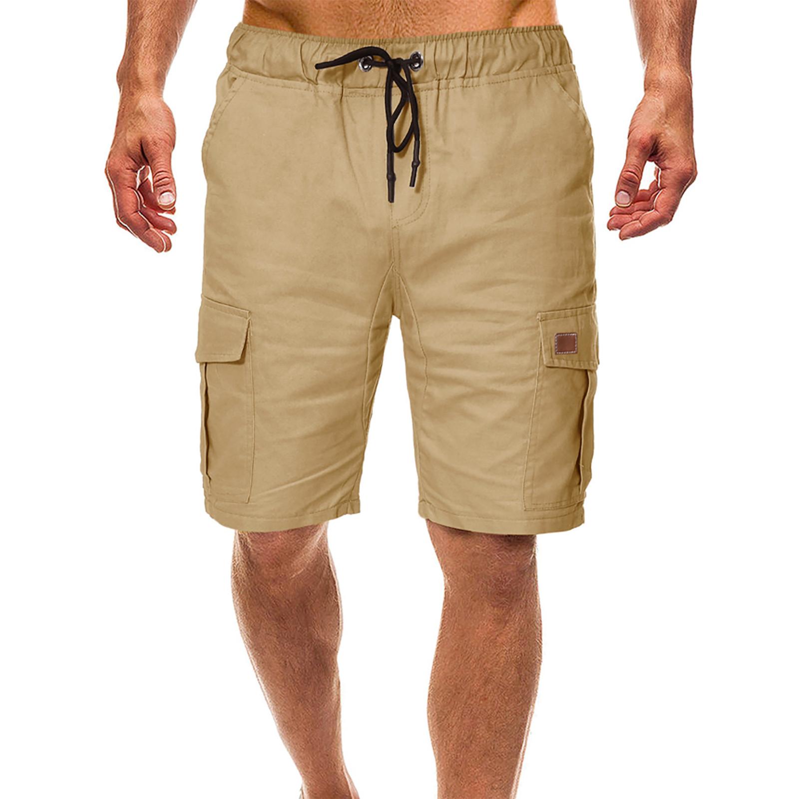 

(SU)Мужские летние повседневные на открытом воздухе повседневные комбинезоны с карманами в стиле пэчворк Спортивные шорты Брюки XL хаки