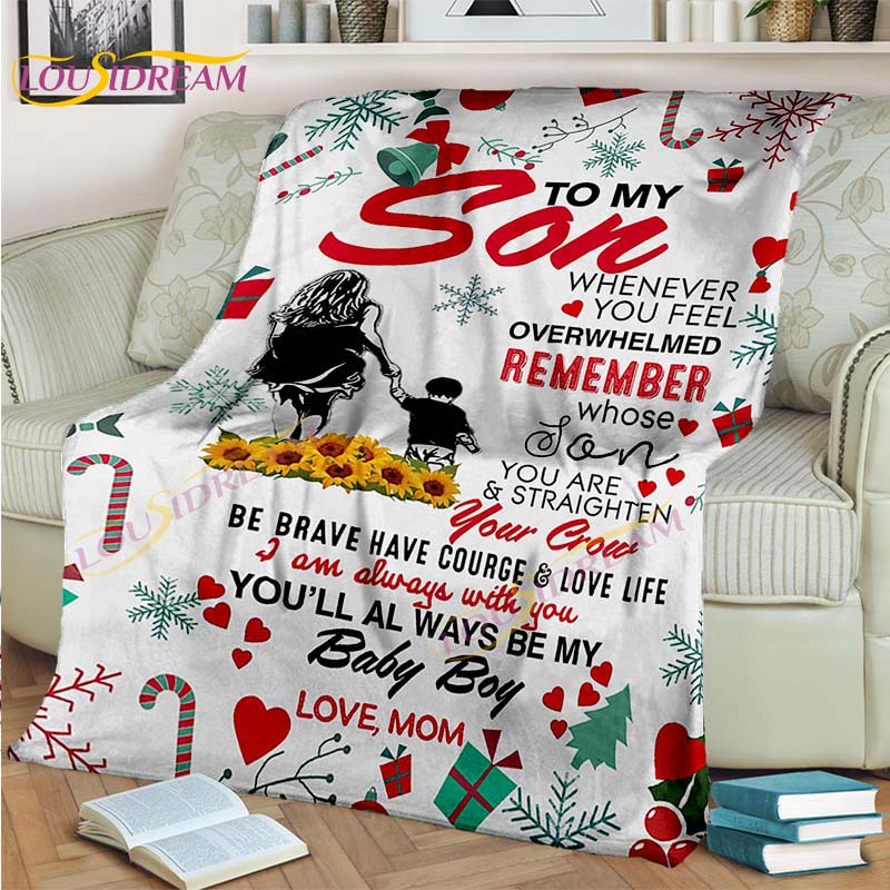 To My /Daughter/son/grandson Blanket From Sister Gift Air Mail Letter Throw Light Weight Blanket Christmas Blanket