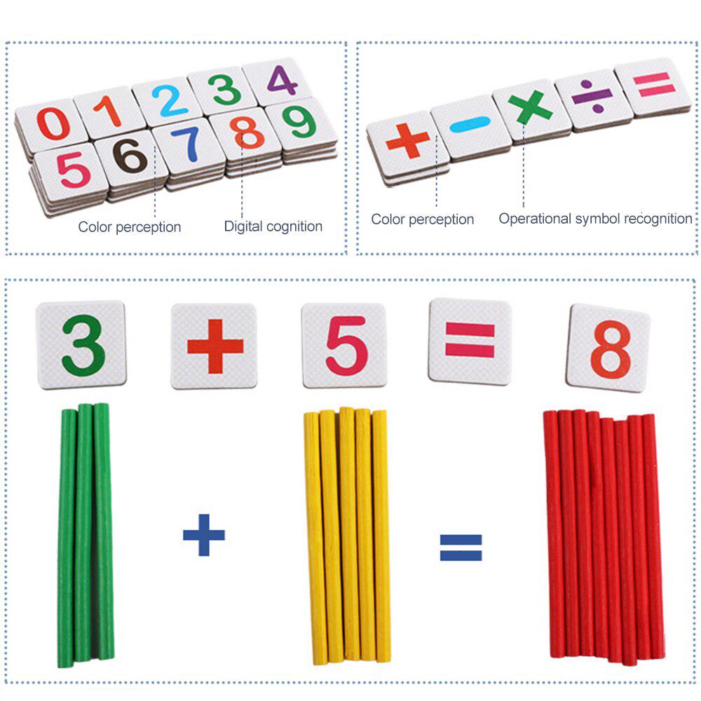 Dětské dřevěné hračky Montessori vzdělávací tyčky na počítání Matematika Výuka matematiky pro předškoláky Dárek pro děti