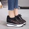 Dames Zomer Mesh Kant Schoenen Dikke Zolen Wedge Instappers Sneakers Vrouwelijk Grote Maat Hol Uit Casual Ademende Schoenen