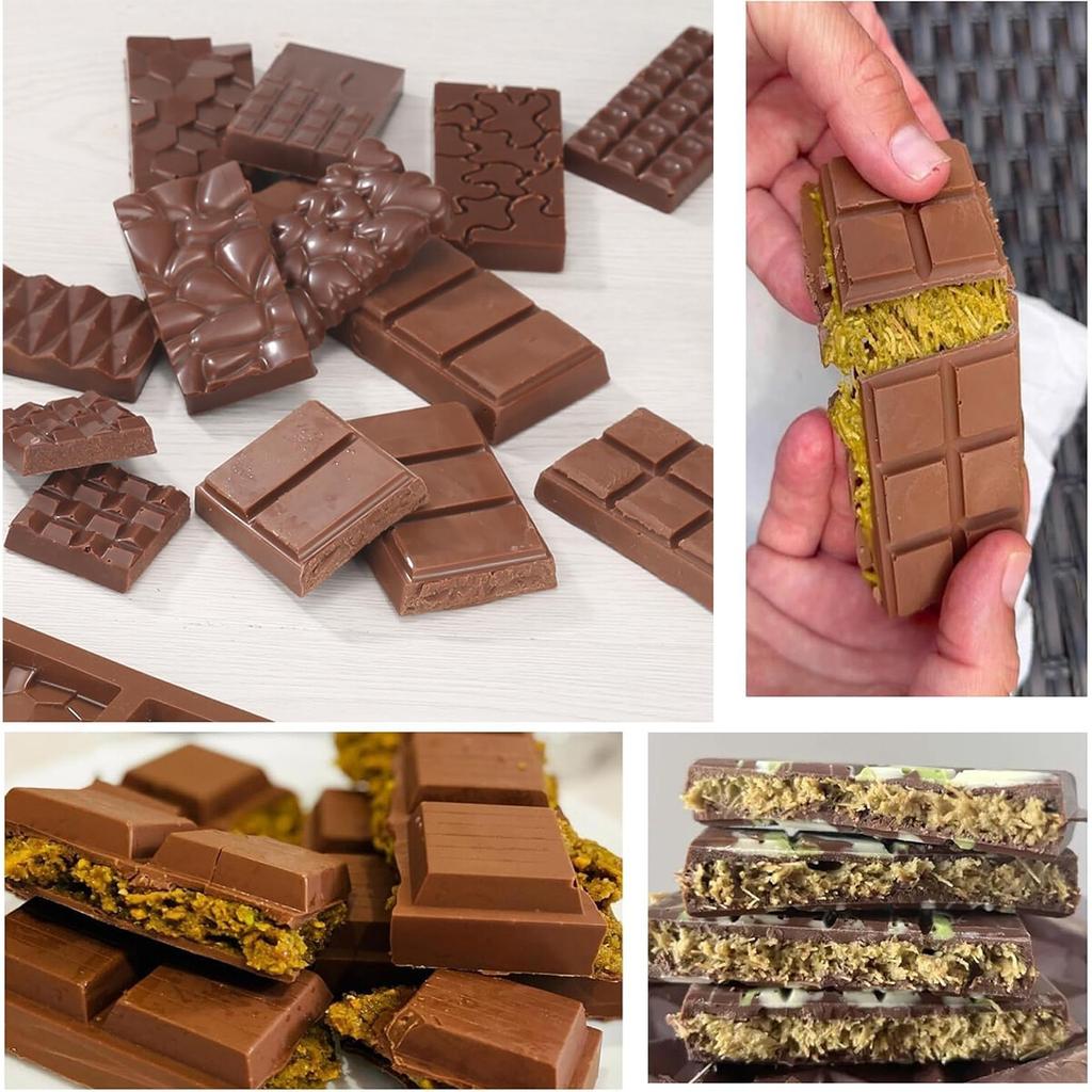Chocolate Mold 2-Pack, Extra Large Silicone Mold with Spatula, 27x17x1.1cm, Easy To Clean
