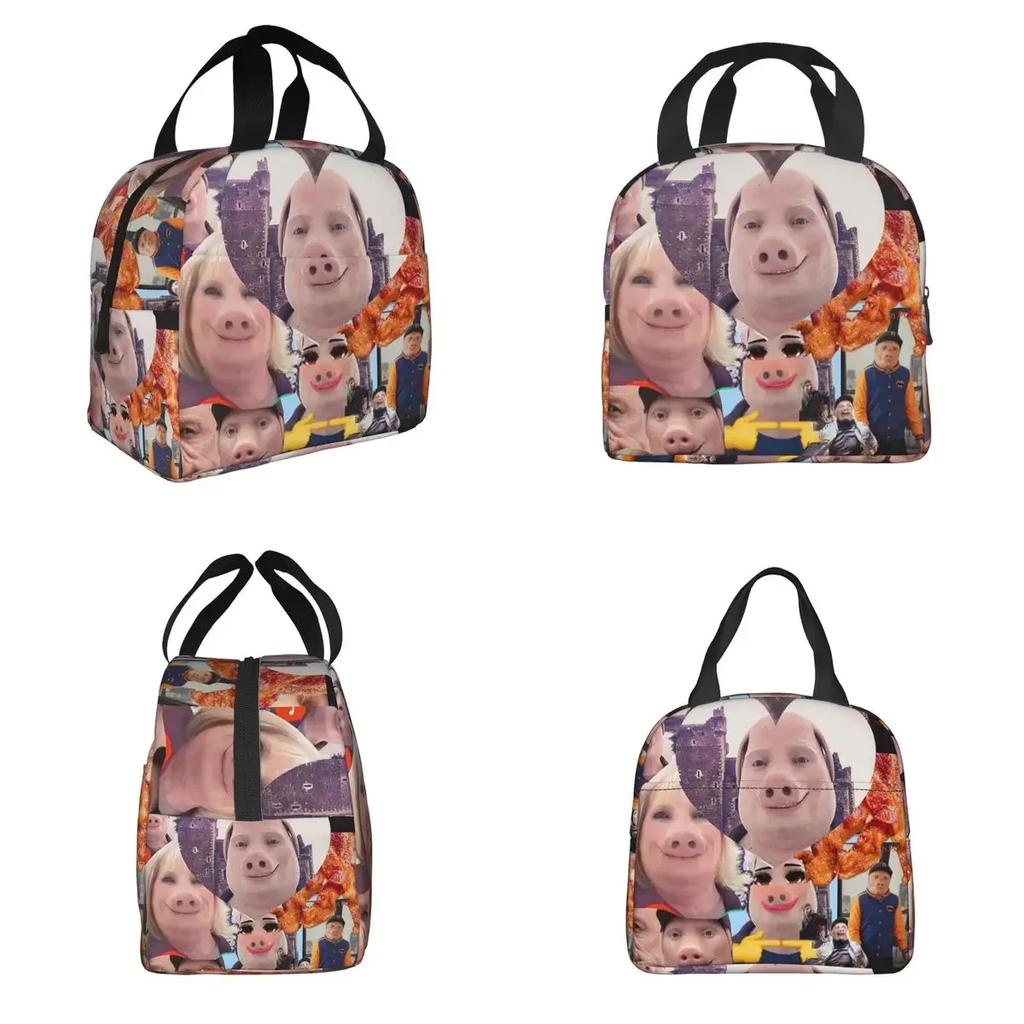 John Pork Is Calling Funny Meme Insulated Lunch Bag for Women Kids Portable Food Boxes Thermal Lunch Box Tote