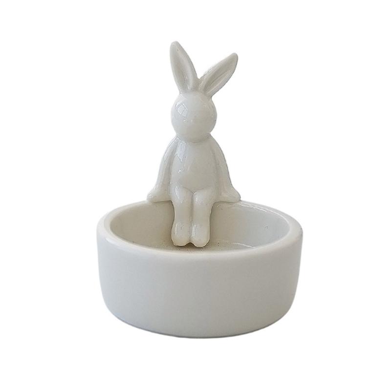 

Easter Rabbit Candle Holder Decorative Ceramic Candle Stand for Easter Holiday and Home Decoration 1