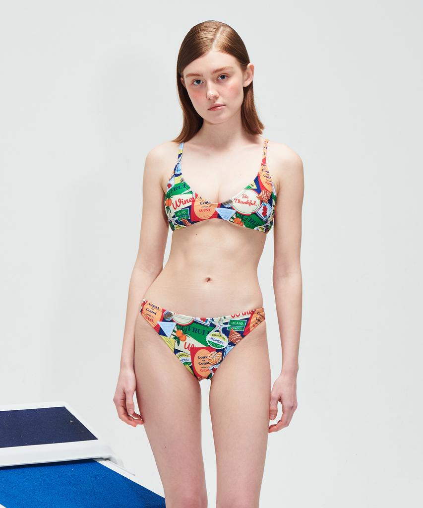 Dillaispul Postcard Club Bikini Top - Multi