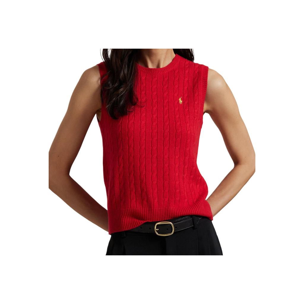 Polo Ralph Lauren Pull sans manches à col rond avec logo brodé pour femme 211961278-001