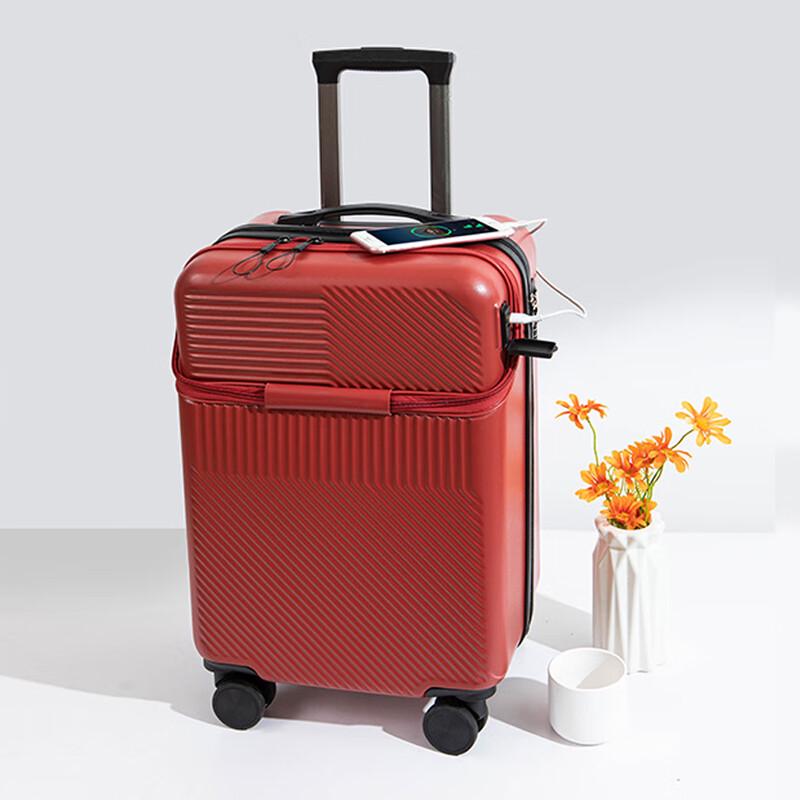 LIDU Women s Front-Opening Carry-on Suitcase 22-inch