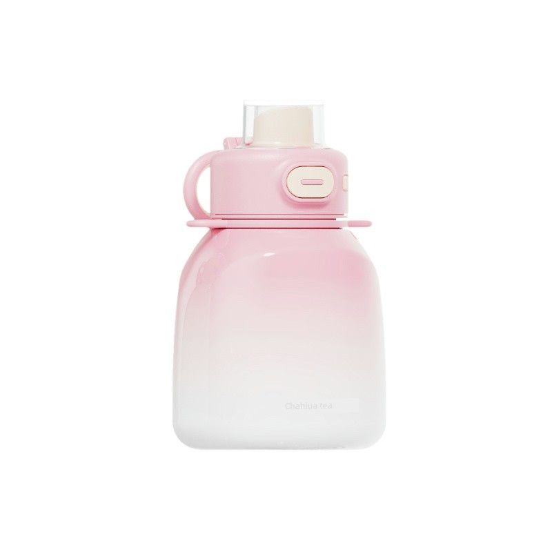 Camellia Thermos Cup, Large Capacity Water Cup, New Model 316 Stainless Steel Large Capacity Cup with Strap and Handle, Large Capacity Thermos Cup Pink(750 ml)