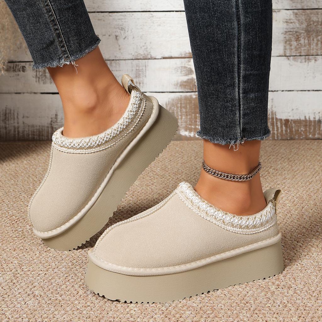 Schneestiefel Damen Fell integriert 2025 Winter neu vielseitig dicksohlig erhöhend thermisch kurze Stiefel Samt Baumwollschuhe vielseitig