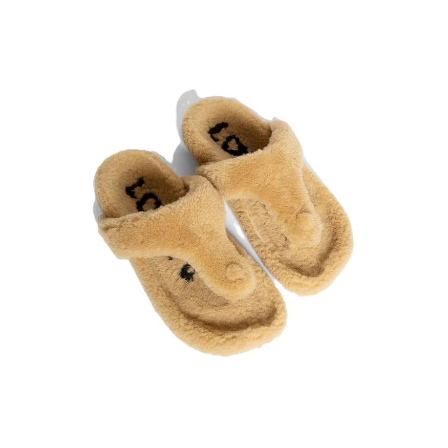 Loewe  Ease Toe Post Slippers Shearling - Medium Concealer Women Sneakers Tan L815465X80-8812