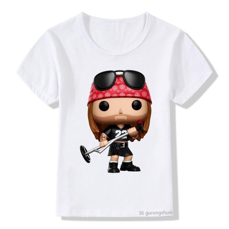 Children Print Slash Rock Band Gun Roses T-shirt O-Neck Short Sleeves Summer Boy&Girl Cool Casual Tee Baby T Shirt Fashion Tops