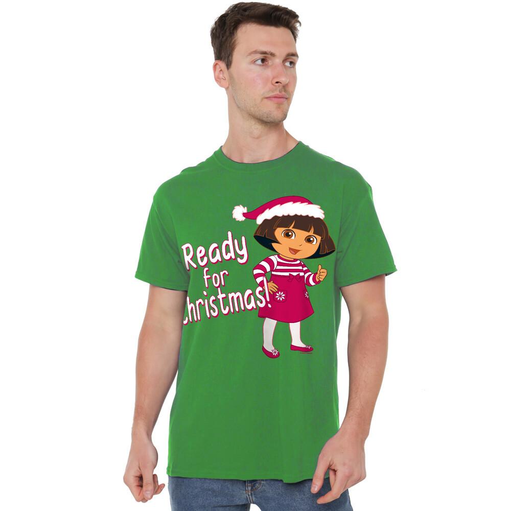 Dora The Explorer Dora Ready For The Holidays T-Shirt S-2XL Kelly Green XXXXL