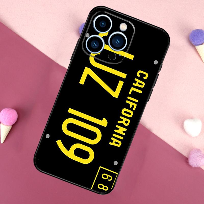License Plate Number Case For iPhone 16e 16 15 Pro Max 11 12 13 Mini 14 15 Pro Max 15 Plus XR Phone Back Cover
